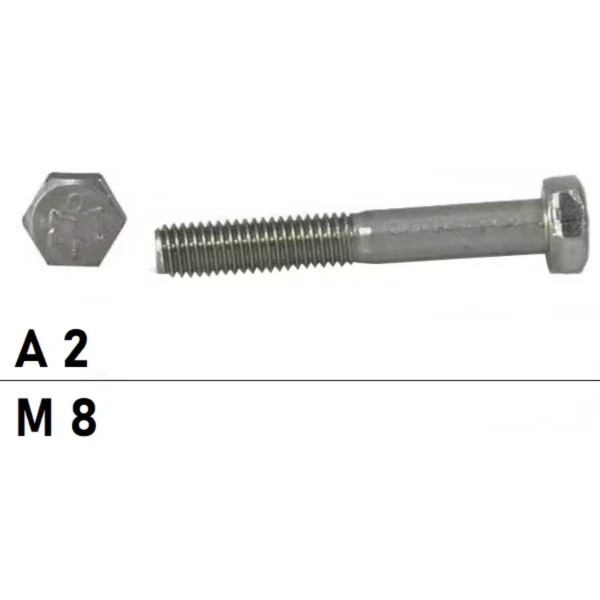 SECHSKANTSCHRAUBE MIT SCHAFT 70 SW13 M8X55 SHR 6KT ISO4014 A2